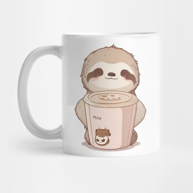 cute sloth with coffee by Majkel&Majkel